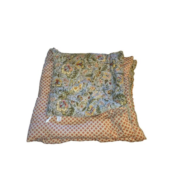 Waverly Floral & Geometric Reversible Comforter 100% Cotton Queen - Picture 2 of 6